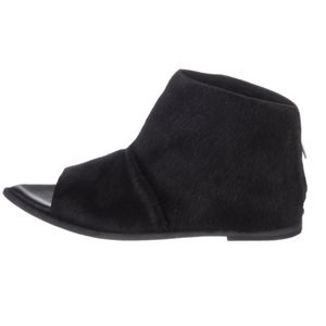 Wal & Pai Black Calf Hair Peep Toe Mules Boots Sz 9